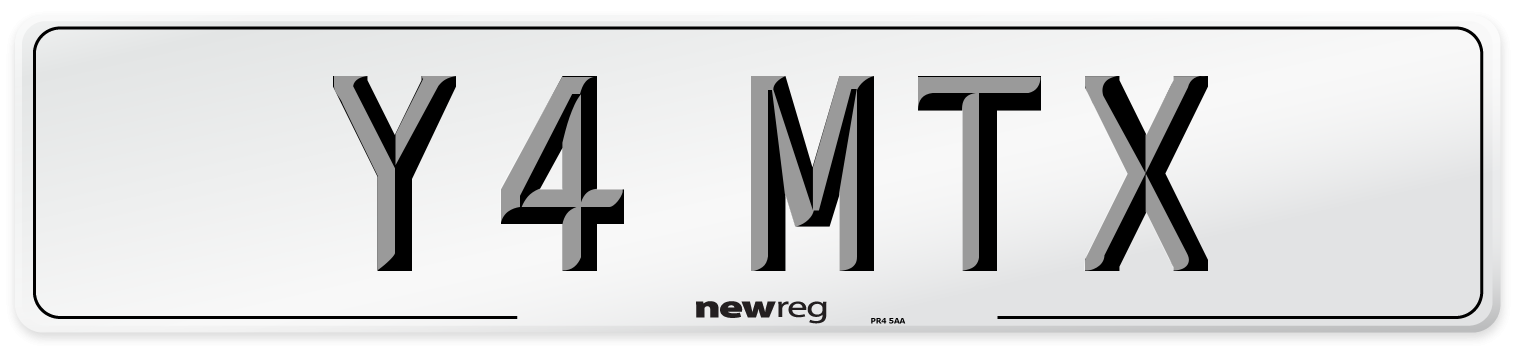 Y4 MTX Number Plate from New Reg